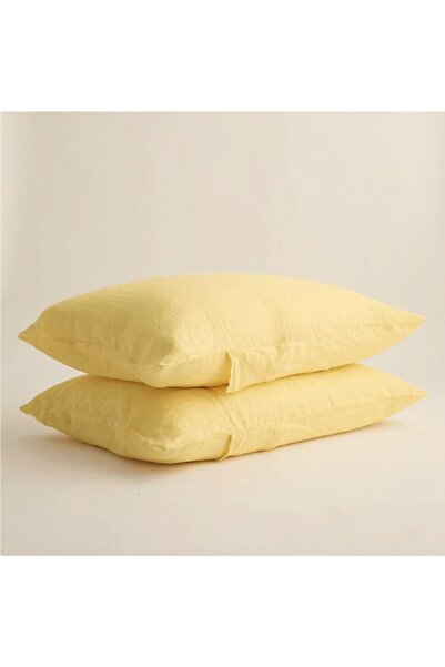 Kotonia Home Set de 2 fețe de pernă, 100% bumbac, culoare Olandina, dimensiun...