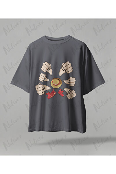 Nulivez One Piece Luffy Anime Printed Oversize Unisex T-Shirt Japanese Anime ...