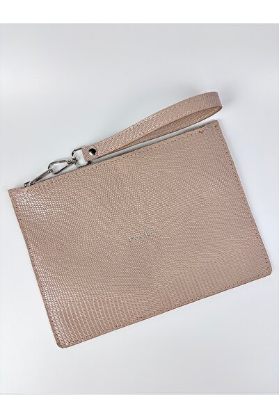 TROYDER Hakiki Deri Clutch/Portföy Çanta Vizon Renk