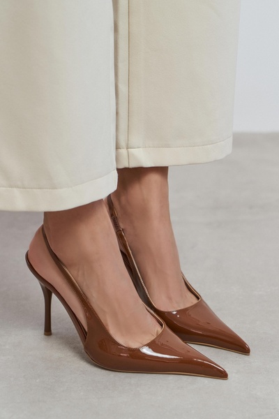 NİŞANTAŞI SHOES Γυναικεία παπούτσια με τακούνι Gloria Taba με λεπτομέρεια από...