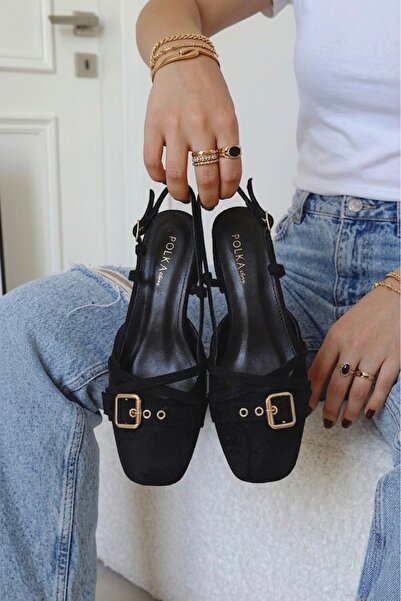 POLKA STORE Γυναικεία παπούτσια Bobby Buckle με ανοιχτή πλάτη, χιαστί λουράκι...