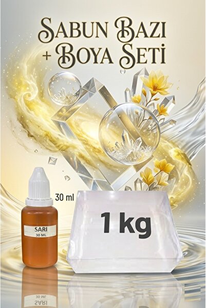 Organik Hekim 1 KG Şeffaf Sabun Bazı ve 30 ML Sarı Sabun Boyası ile Parlak Sa...