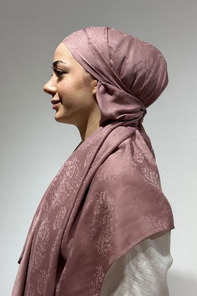 Firuze scarf Cotton & Bamboo Rose Dried Jacquard Shawl