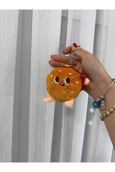 Lilith Takı Sevimli Peluş Hamburger Anahtarlık – Yumuşacık ve Tatlı Tasarım