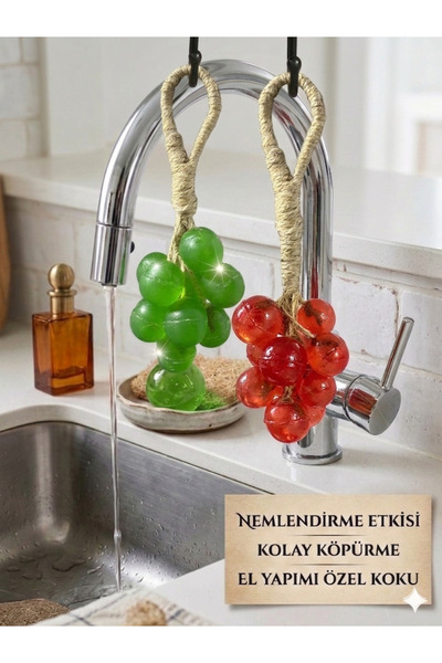 LASONİL Doğal Üzüm Salkımı Sabun Organik Kokulu Nemlendirici Etkili Kırmızı-Y...
