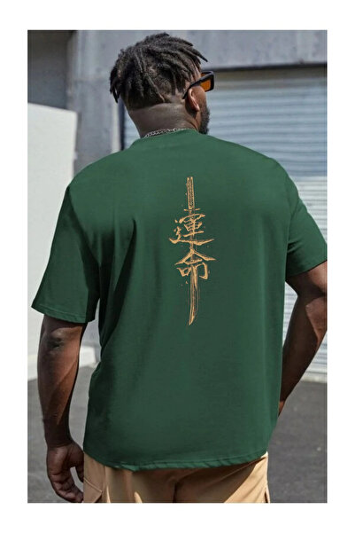 OVER HEAD Ανδρικό μπλουζάκι Samurai με τύπωμα oversized , με λαιμόκοψη, κοντο...