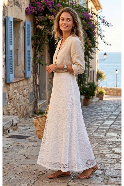 COMS'S Άνετη γυναικεία φούστα με ελαστική μέση και μακριά επένδυση