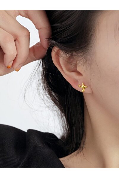 ATALYA ACCESSORY أقراط نسائية من الفولاذ طراز مينيمال ستار