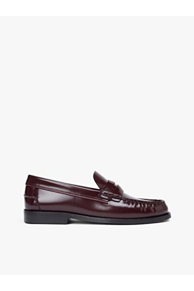 Tommy Hilfiger BORDO KADIN LOAFER PENNY ABRASIVATO