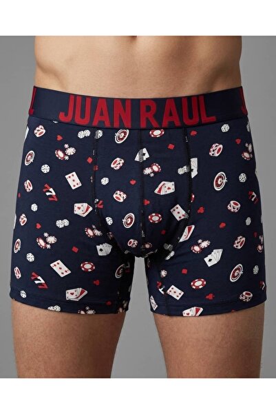 Juan Raul Ανδρικά βαμβακερά μποξεράκια σε σκούρο μπλε με σχέδια καζίνο, ζάρια...