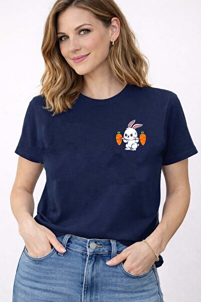 herkesemoda Βαμβακερό μπλουζάκι με λαιμόκοψη ποδηλάτου και λεπτομέρεια με στά...