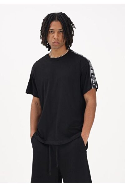 VERSACE JEANS MEN'S BLACK T-SHIRT