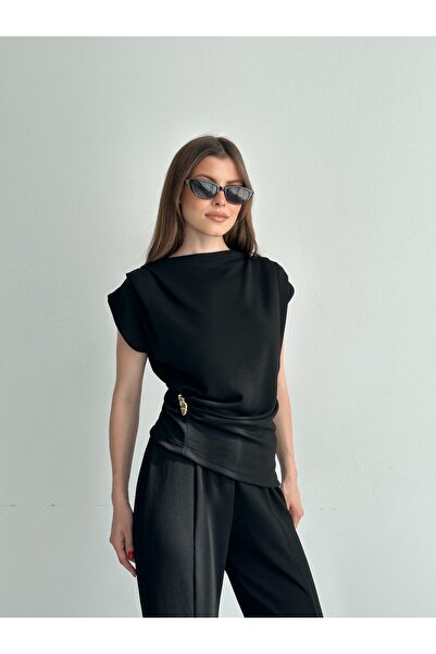 Rabi Shine ΣΕΤ ΜΟΝΤΑΛ ΥΦΑΣΜΑΤΙΝΟ ΜΕ ΛΕΠΤΟΜΕΡΕΙΑ ΚΟΥΜΠΩΜΑΤΩΝ ΚΑΤΩ-ΚΟΡΥΦΑΙΑ ΜΕΡΙΔΑ