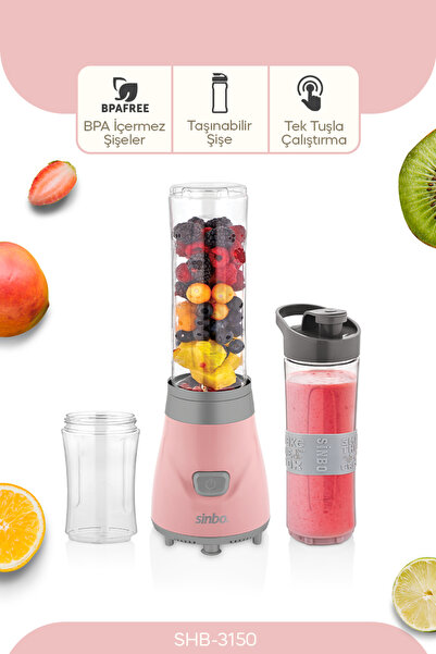 ozbience Pembe 350W Smoothie Blender ile lezzetli içecekler hazırlayın