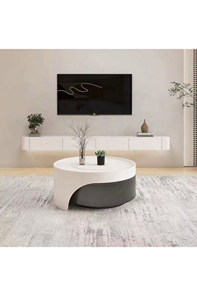 Sare trade Hernest ÇİFT KATLI GERİ ÇEKİLEBİLİR SALON SEHPASI Komple Dogal Ahsap