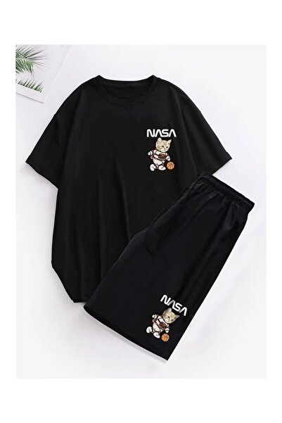 bellanova Hanangiyim Unisex Oversize Shorts Set Short Sleeve T-Shirt Comforta...