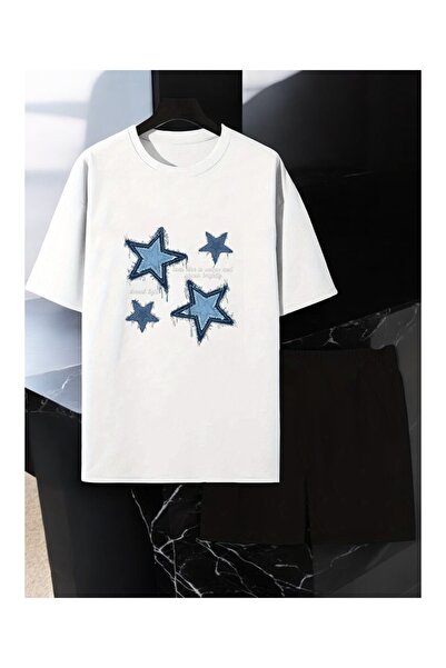ZEMLİYA VONIX Unisex Oversize Σετ με Σορτς και Κοντομάνικο Μπλουζάκι Άνετη Εφ...