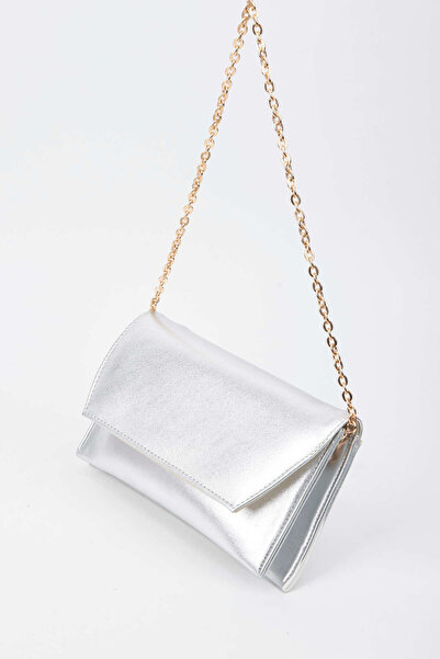 Vivaq Γυναικείος ασημί δερμάτινος φάκελος από λουστρίνι, σχέδιο με 2 θήκες, μ...