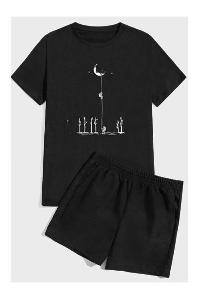 ZEMLİYA VONIX Unisex Oversize Σετ με Σορτς και Κοντομάνικο Μπλουζάκι Άνετη Εφ...