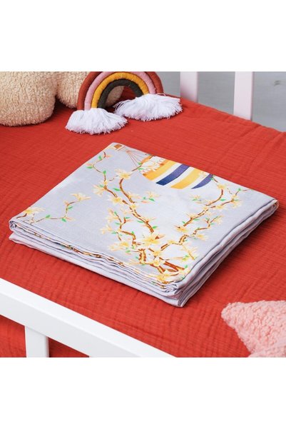 HAFY BABY Organic Cotton, Flying Balloon Patterned Muslin Blanket