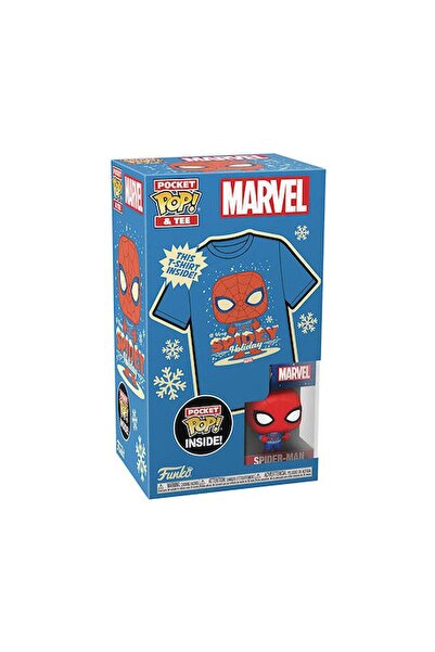 Funko Πόκετ Ποπ! Μάρβελ Εορταστική Φιγούρα Σπάιντερμαν & Μπλουζάκι Μ Παιδικό