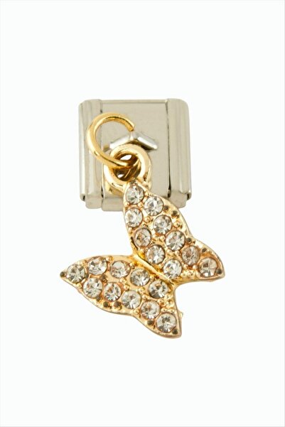 ZERO LAND Gldisptm Butterfly Sallatılı Steel Charm - (12458) Silver Color