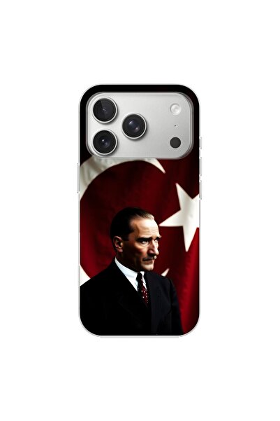 iPhone 17 Pro Max Uyumlu Atatürk 4 Tasarımlı Şeffaf Kılıf