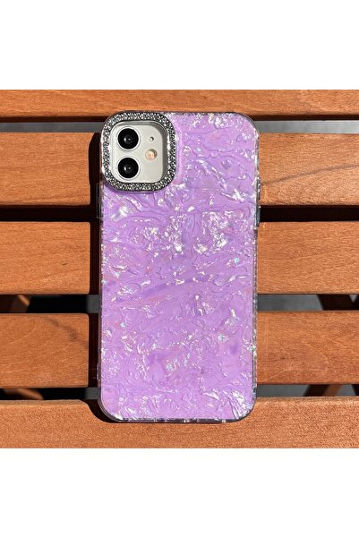 EDELFU iPhone 11 uyumlu - Kamera Taşlı Degrade Hologram Kapak Simli Gösterişl...