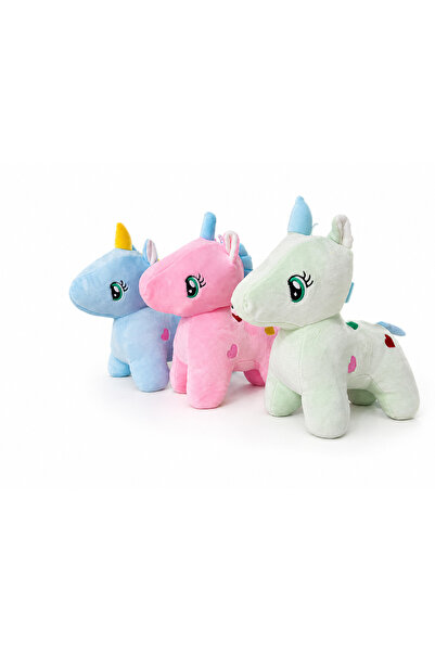Intrio 26 cm Sevimli Unicorn Pony Peluş Oyuncak Pastel Renkli Yumuşak Oyuncak