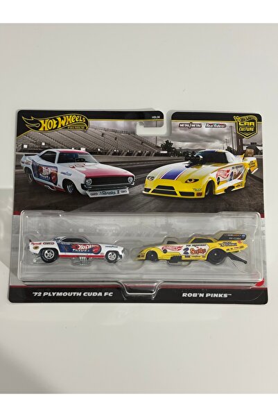 HOT WHEELS Premium Car Culture 2’li Set 72 Plymouth Cuda FC & Rob’n Pinks Dra...
