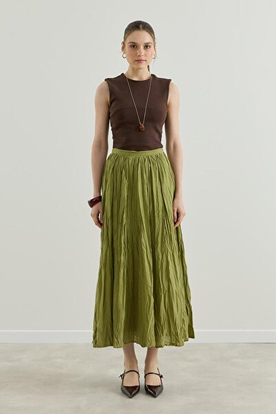 Merve Gültekin Voile Lined Skirt Çağla