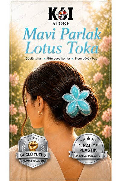 Mavi Parlak Lotus Toka