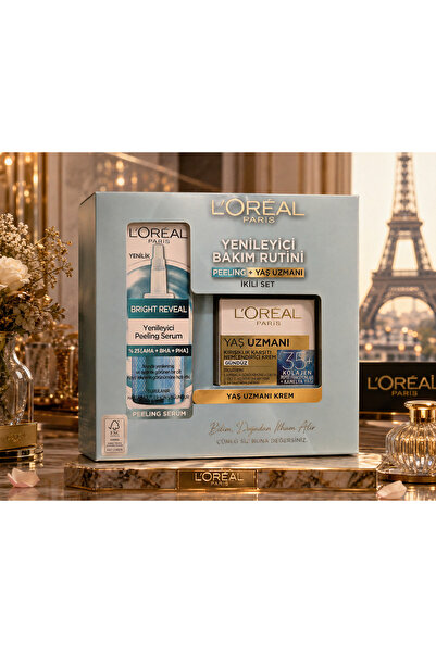 L'Oreal Paris L’Oréal Paris Yenileyici Bakım Rutini Seti (Peeling Serum + Yaş...