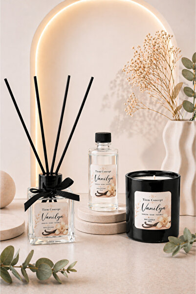 Tiem Concept Vanilya Kokulu 3’lü Dekoratif Oda Kokusu Seti - 100 ml Çubuklu O...