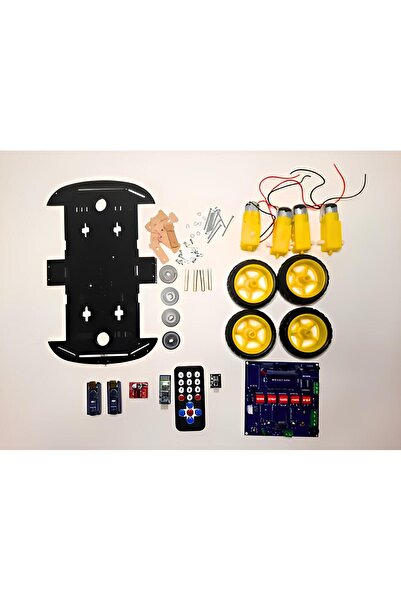 Arduino Projeleri Arduino Uyumlu 3 in 1 Bluetooth Kontrollü 4WD Robot Araba K...