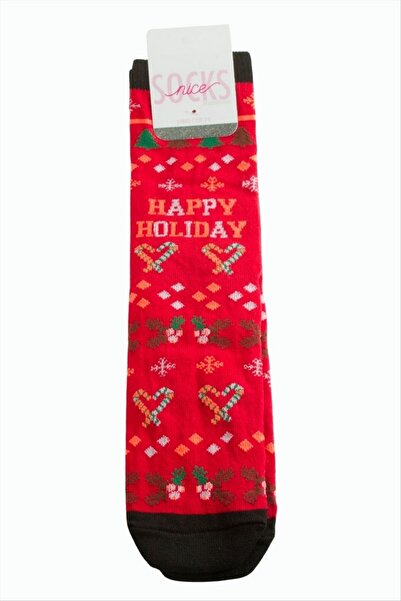 ZERO LAND Gldisptm Heart Christmas Combed Cotton Socks (74425) - Red