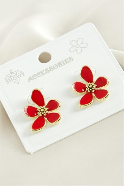 ZERO LAND Gldisptm Flower Enamel Earrings - (74238) Silver Color