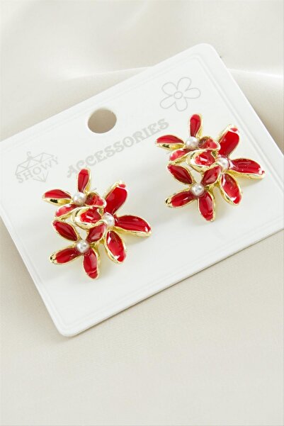 ZERO LAND Gldisptm Floral Enamel Earrings (74244) - Yellow