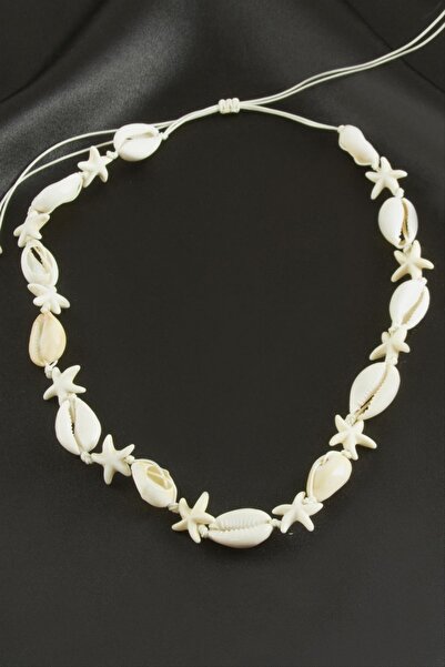 ZERO LAND Gldisptm Starfish Oyster Macrame Necklace (75706) - Cream