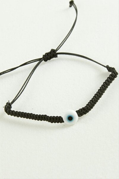ZERO LAND Gldisptm Evil Eye Bead Macrame Rope Bracelet (84549) - White