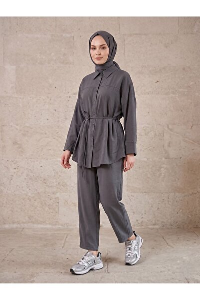 Lunsera Store طقم مشبك الساق - أنثراسايت