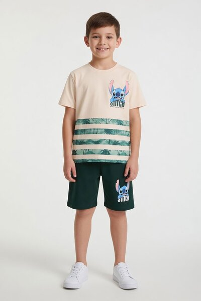 Cansın Mini Πράσινο μπλουζάκι με σχέδιο φοίνικα και ρίγες, σετ 2 τεμαχίων με ...