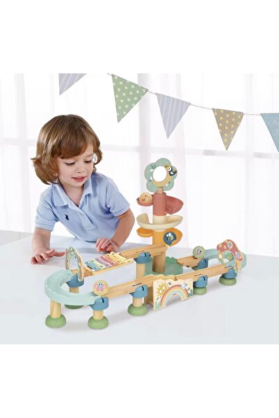 Brick Hues Wooden Ball Drop Track Set
