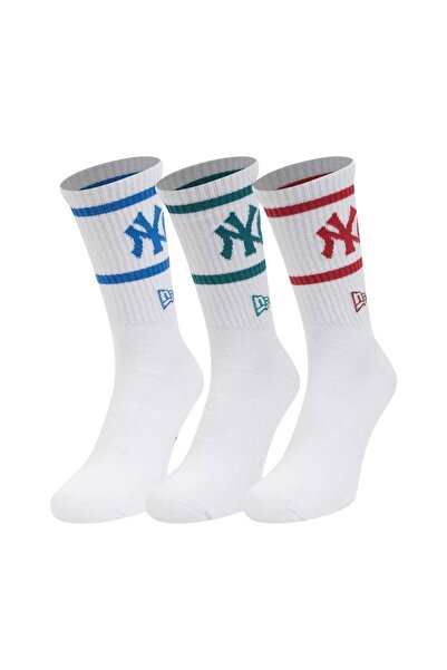 NEW ERA MLB ΝΥΟΥ ΓΙΟΡΚ ΓΙΑΝΚΙΣ ΚΑΛΤΣΕΣ ΤΥΠΟΥ CREW ΣΕΤ 3 ΤΕΜΑΧΙΩΝ ΛΕΥΚΕΣ