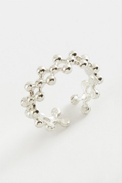 ZERO LAND Gldisptm Zigzag Top Metal Ring - (83618) Silver Color