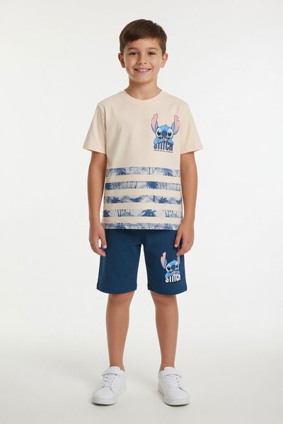 Cansın Mini Μπλουζάκι με μπλε σχέδιο φοίνικα και ρίγες, σετ 2 τεμαχίων με σορ...