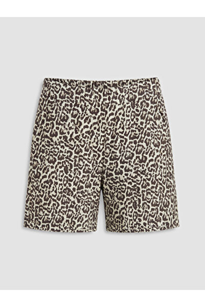 LC Waikiki Șorturi de damă cu imprimeu leopard și talie elastică