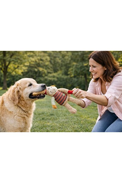 Brick Hues Plush Squeaky Monkey Dog Toy