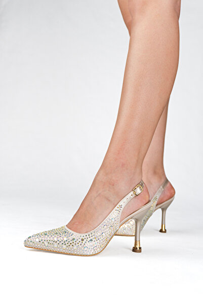 tayyarshoes Παπούτσια με μυτερή μύτη, πλήρως διακοσμημένα με πέτρες, με ανοιχ...