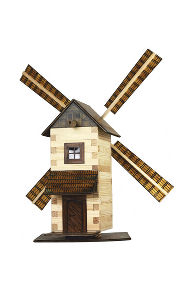 Walachia Set constructie arhitectura Moara de vant, 137 piese din lemn,